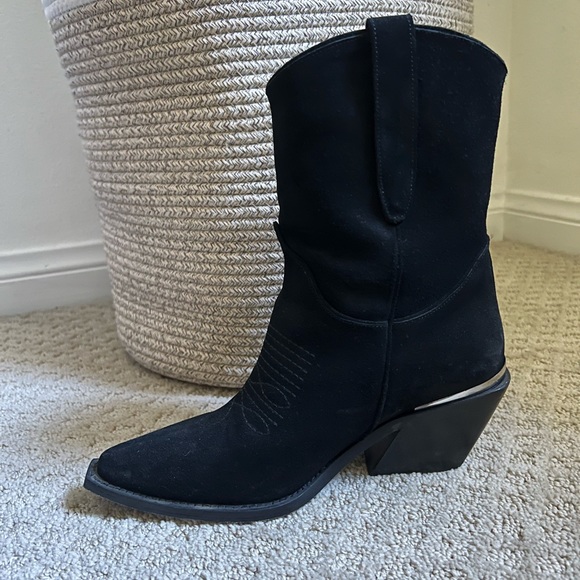 ANINE BING Black Mid Tania Boots size 7 - Picture 4 of 8